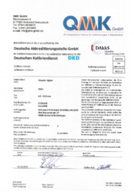 DAkkS sample calibration certificate